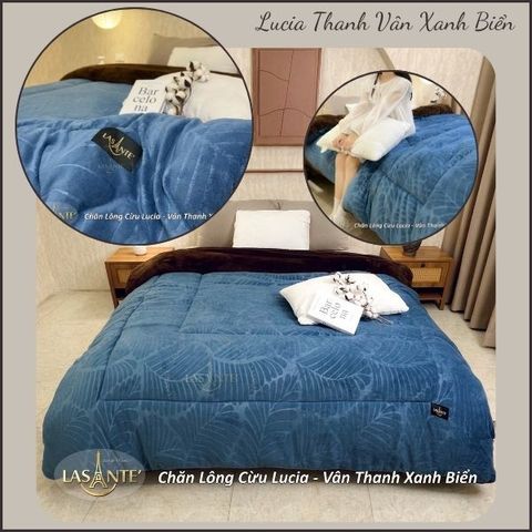 Chăn Lông Cừu Mùa Đông 3 Lớp Lucia Lasante 2m1x2m4 - Ấm Áp, Mềm Mại, Chính Hãng, Sản Phẩm Cao Cấp Cho Giấc Ngủ Thoải Mái