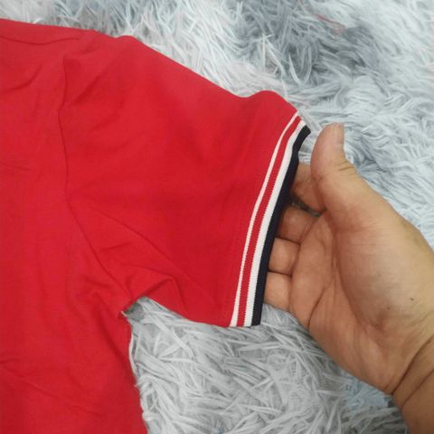 Áo Polo Nam Q26 Đỏ - Chất Cotton Mềm Mịn, Thấm Hút, Phối Màu Tay Áo Thời Trang Lịch Lãm cho Đi Chơi, Đi Học, Đi Làm