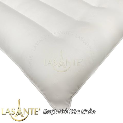 Gối Ngủ Thấp Bảo Vệ Cổ 6 cm Bông Đậu Nành Mềm Mại Chính Hãng Lasante - Ruột Gối Chống Thoái Hóa Sức Khỏe, Kích Thước 48x74 cm