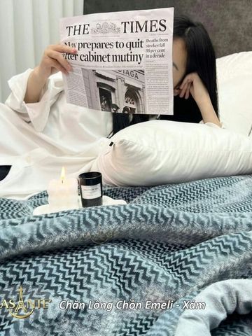 Chăn Lông Tuyết Chồn Cao Cấp Emeli 2mx2m3 Chính Hãng Lasante Siêu Nhẹ 3.6 Kg Mềm Mịn, Ấm Áp Mùa Đông