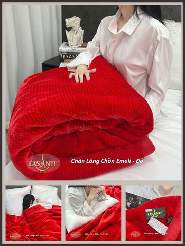 Chăn Lông Tuyết Chồn Cao Cấp Emeli 2mx2m3 Chính Hãng Lasante Siêu Nhẹ 3.6 Kg Mềm Mịn, Ấm Áp Mùa Đông