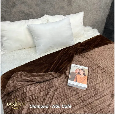 Chăn Lông Cừu Mỏng Thu Đông 2 Lớp Lasante Ấm Áp, Siêu Nhẹ Kích Thước 2m1x2m4 Nặng 2.1 Kg