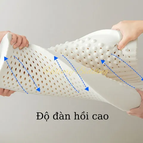 Gối Cao Su Thiên Nhiên 40x60  Form Hạt Massage Cổ Vai Gáy Chính Hãng Lasante