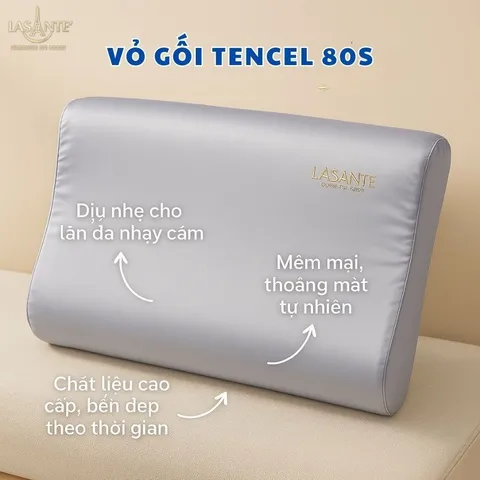 Gối Cao Su Thiên Nhiên 40x60  Form Hạt Massage Cổ Vai Gáy Chính Hãng Lasante