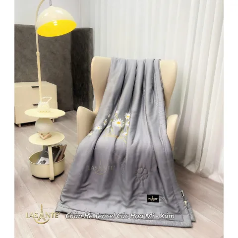 Chăn Hè Trần Bông Mát Lạnh Tencel 100s Chính Hãng Lasante 2mx2m3,Mềm Mại, Mát Mẻ