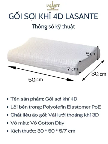 Gối Ngủ Thoáng Khí Dạng Sợi 30x50 Chống Nóng Giặt Trực Tiếp Bằng Nước (kèm vỏ gối cotton)