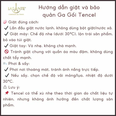 Ga Bọc Đệm Tencel 60s Lasante Thoáng Mát Cho Mùa Hè (Không Kèm Vỏ Gối)