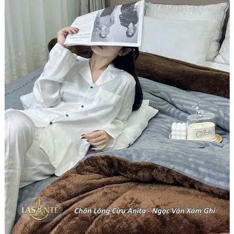 Chăn Lông Cừu Nhỏ 1m6 X 2m2 Cho Mùa Đông Đại Hàn 1 Người  Lasante, Bảo Hành Chính Hãng Kèm Túi