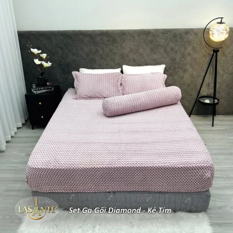 Bộ ga gối lông cừu 4 món Lasante bọc đệm dưới 20cm cao cấp giữ ấm cho mùa đông đại hàn