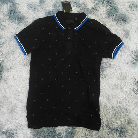 Áo Polo Nam Chấm Bi Đen - Vải Cá Sấu Cotton Thoáng Khí, Cổ Bẻ Cộc Tay, Dễ Phối Đồ, Thích Hợp Đi Làm, Đi Chơi