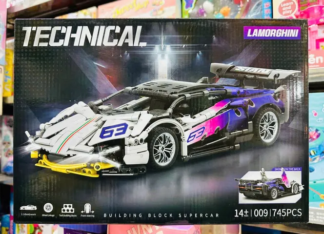 Đồ chơi xây dựng lắp ráp mẫu xe ô tô đua Lamborghini Technical 009 - Bộ mô hình kỹ thuật cho trẻ em