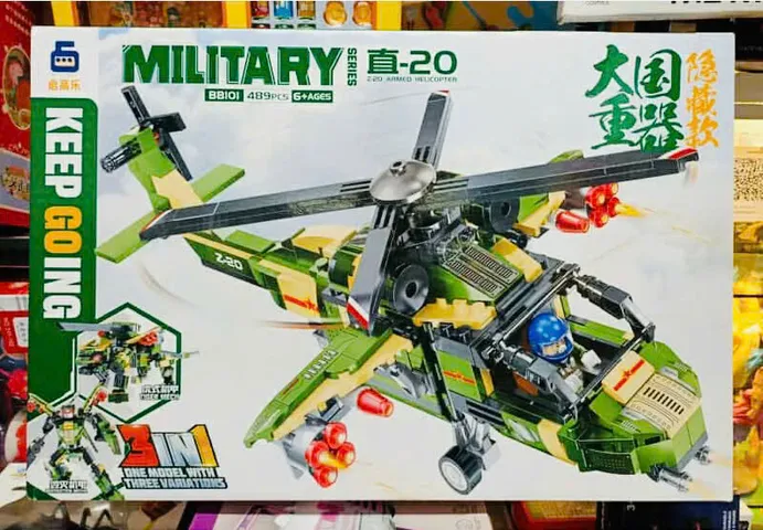 Đồ Chơi Lắp Ráp Máy Bay Trực Thăng Z-20 BB101 - Bộ 489 Mảnh, Series Quân Sự Cho Trẻ Từ 6 Tuổi Trở Lên