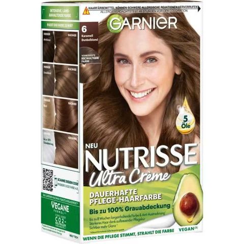 Nhuộm Tóc Phủ Bạc Garnier Nutrisse Crème - Màu Sắc Rực Rỡ, Dưỡng Tóc Mềm Mượt Từ Quả Bơ - Sản Phẩm Nhập Khẩu Đức