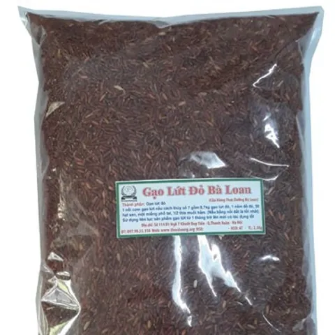 Gạo Lứt Đỏ 1kg Thực Dưỡng Bà Loan - Gạo Giàu Chất Xơ, Vitamin B, Hỗ Trợ Cải Thiện Tiêu Hóa và Đường Huyết