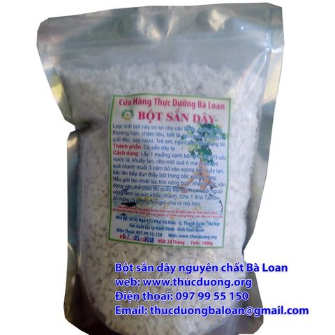 Bột sắn dây nguyên chất Thực Dưỡng Bà Loan 1kg - Thực phẩm dinh dưỡng an toàn cho sức khỏe, giàu chất xơ và vitamin C