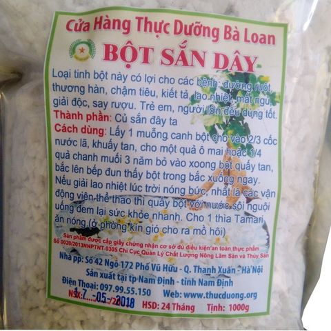 Bột sắn dây nguyên chất Thực Dưỡng Bà Loan 1kg - Thực phẩm dinh dưỡng an toàn cho sức khỏe, giàu chất xơ và vitamin C