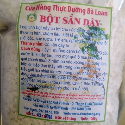 Bột sắn dây nguyên chất Thực Dưỡng Bà Loan 1kg - Thực phẩm dinh dưỡng an toàn cho sức khỏe, giàu chất xơ và vitamin C