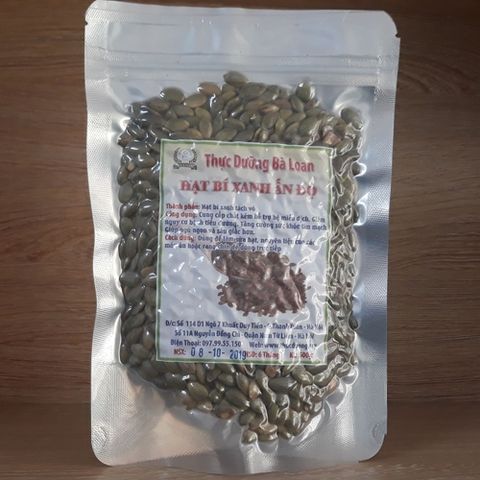 Hạt Bí Xanh Ấn Độ 200g - Thực Dưỡng Bà Loan, Thực Phẩm Giàu Dinh Dưỡng, Hỗ Trợ Giảm Cholesterol và Chứa Vitamin E