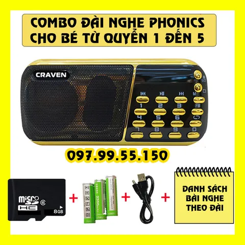 [FREESHIP] Loa đài học tiếng anh PHONICS TỪ QUYỂN 1 ĐẾN QUYỂN 5 cho bé