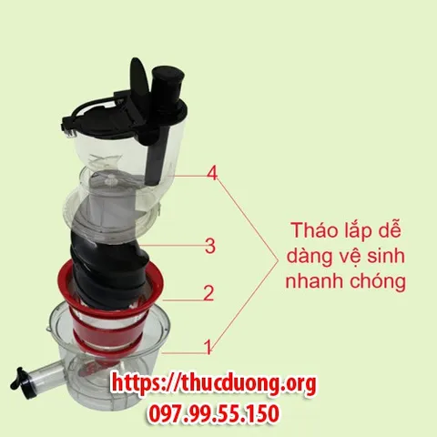 Máy Ép Chậm Gertech GT-001 - Ép Trái Cây, Rau Củ Tươi Nguyên Chất, Bảo Toàn Dinh Dưỡng - Thiết Kế Nhỏ Gọn, Vận Hành Êm Ái