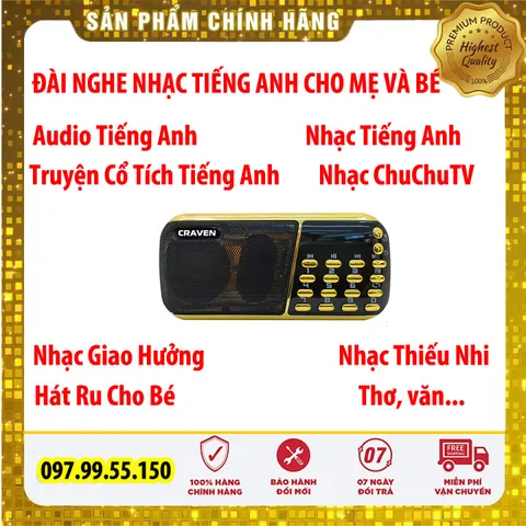 Loa Bluetooth Di Động Học Tiếng Anh Cho Bé - Chống Ánh Sáng Xanh Từ Điện Thoại, 20 Giáo Trình Âm Thanh Chất Lượng Cao