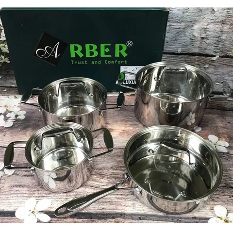 Bộ nồi Arber 5 chiếc đáy từ Inox 304 sản xuất tại Đức