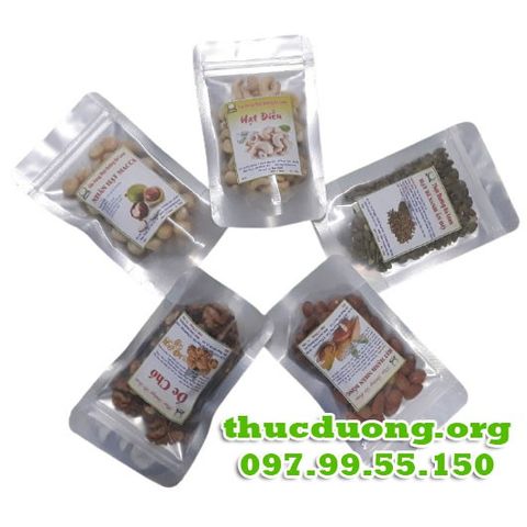 COMBO Hạt Hạnh Nhân, Óc Chó, Hạt Điều, Mắc Ca, Hạt Bí 100g - Thực Dưỡng Bà Loan, Dinh Dưỡng Tự Nhiên Giá Trị Cao