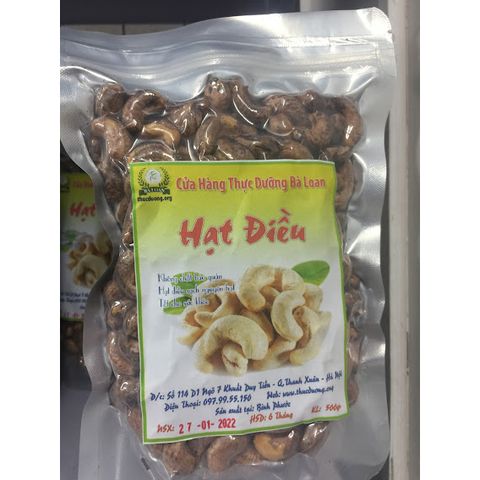 Hạt Điều Nguyên Hạt Vỏ Lụa Rang Muối 500g - Thực Dưỡng Bà Loan, Hương Vị Độc Đáo Chất Lượng Từ Bình Phước