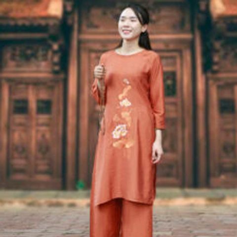 Áo Dài Cách Tân Đi Chùa Hoa Sen - Thiết Kế Hiện Đại, Thanh Lịch - Size S, M, L Cho Nữ Giới Thời Trang Việt Nam