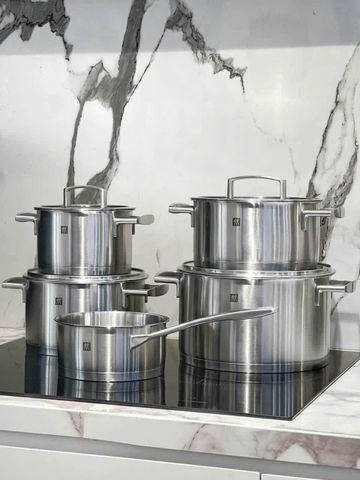 Bộ Nồi Inox Zwilling Vitality 5 Món - An Toàn, Chắc Chắn, Dùng Cho Tất Cả Các Loại Bếp và Lò Nướng, Xuất Xứ Đức