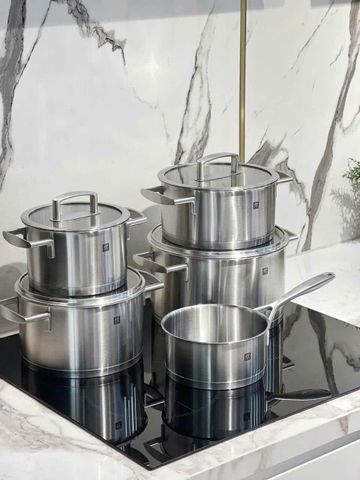 Bộ Nồi Inox Zwilling Vitality 5 Món - An Toàn, Chắc Chắn, Dùng Cho Tất Cả Các Loại Bếp và Lò Nướng, Xuất Xứ Đức