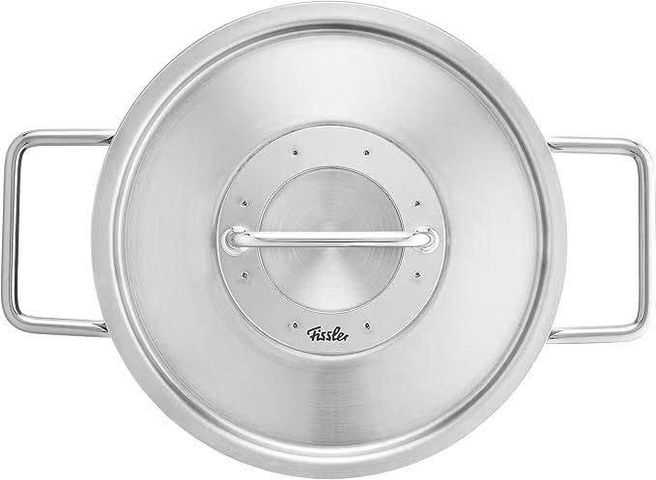 Bộ Nồi Inox Fissler Pure Profi 5 Món - Bao Gồm 3 Xoong và 1 Nồi Hầm, Tặng Kèm Chai Tẩy Inox chất lượng cao từ Đức