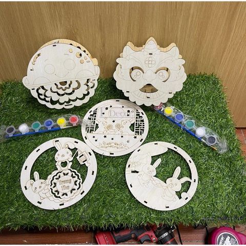 Lồng Đèn Trung Thu Gỗ Tự Tô Màu Cho Bé – Đèn Gỗ Tự Lắp Ráp, Tô Màu Sáng Tạo - Đồ chơi thủ công cho bé