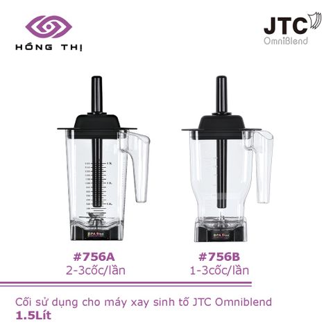 Nắp Cối Máy Xay Sinh Tố JTC Omniblend 1.5 Lít - Nhựa Polycarbonate Chính Hãng, Bảo Vệ An Toàn cho Thực Phẩm
