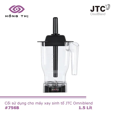 Cối Xay Sinh Tố Công Nghiệp JTC OmniBlend 1.5L - Bộ Cối, Nắp, Lưỡi Dao, Que Khuấy Bằng Nhựa Polycarbonate Chịu Lực, An Toàn Cho Sức Khỏe