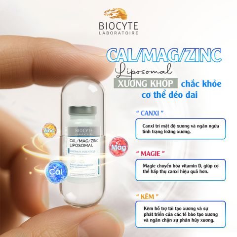 Viên uống Cal/Mag/Zinc Liposomal Biocyte Pháp bổ sung Canxi, Magie, Kẽm 277247