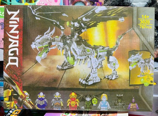 Ninjago Bộ đồ chơi xây dựng lắp ráp chủ đề ninja rồng đen trắng 3020 767pcs 