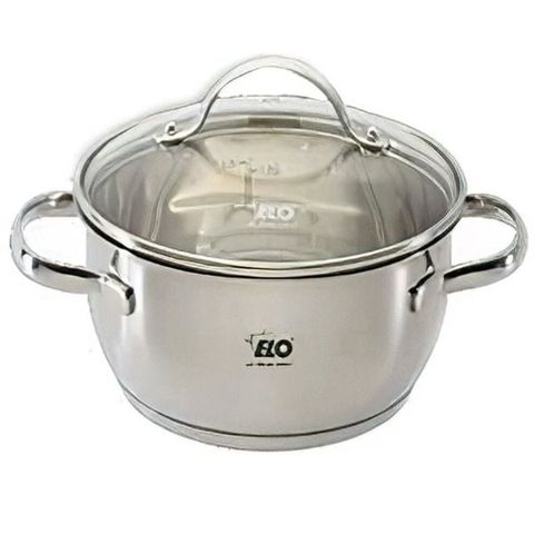 Nồi Inox ELO Luna Plus 24cm Vung Kính - Dùng Cho Bếp Từ, Bếp Gas, Bếp Điện, Chất Liệu Inox 304 Cao Cấp, Thiết Kế Sang Trọng