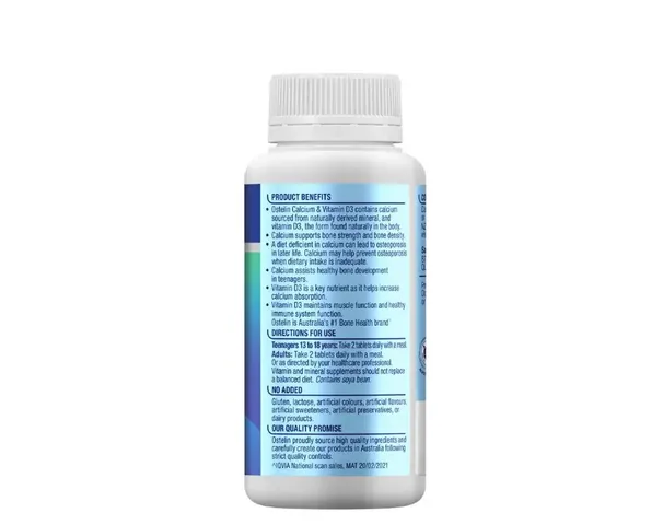 Viên Bổ Sung Canxi Ostelin & Vitamin D3 130 Viên - Hỗ Trợ Xương Chắc Khỏe Cho Mẹ Bầu và Trẻ Em, Sản Xuất Tại Úc