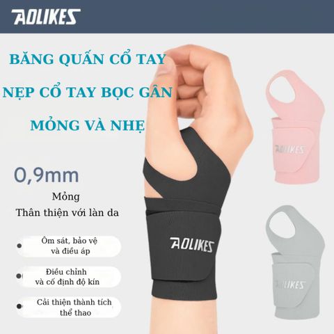Băng Quấn Cổ Tay AOLIKES - Chất Liệu Mỏng Nhẹ Bảo Vệ Cổ Tay Khi Chơi Thể Thao, Hỗ Trợ Phục Hồi Chấn Thương