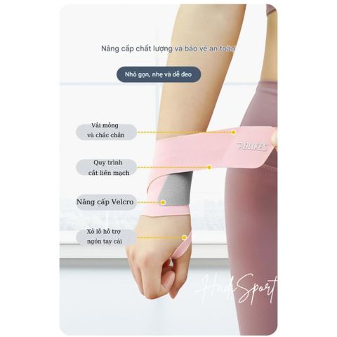 Băng Quấn Cổ Tay AOLIKES - Chất Liệu Mỏng Nhẹ Bảo Vệ Cổ Tay Khi Chơi Thể Thao, Hỗ Trợ Phục Hồi Chấn Thương