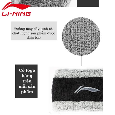 Băng Đô Thể Thao Lining Thấm Hút Mồ Hôi - Phụ Kiện Yoga, Cầu Lông, Tennis Cho Nam Nữ, Chống Tụt Hiệu Quả