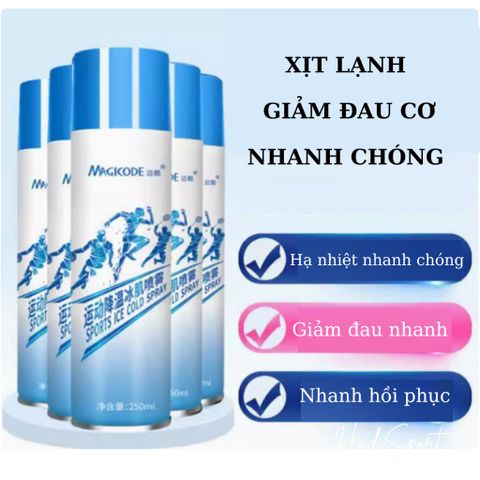 Chai xịt lạnh giảm đau thể thao Magicode 250ml làm lạnh nhanh chóng giảm căng tức cơ tức thì