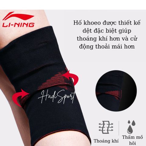 Bó Gối Thể Thao LI-NING AQAH624-1 - Băng Bảo Vệ Đầu Gối Chạy Bộ, Đệm Điều Áp Nhẹ, Chống Chấn Thương Nam Nữ