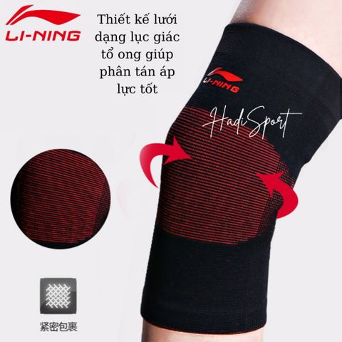 Bó Gối Thể Thao LI-NING AQAH624-1 - Băng Bảo Vệ Đầu Gối Chạy Bộ, Đệm Điều Áp Nhẹ, Chống Chấn Thương Nam Nữ