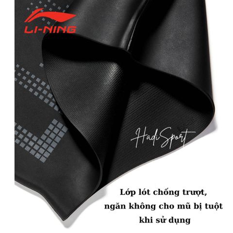 Mũ Bơi Người Lớn Lining Silicone Chống Trượt & Thấm Nước - Mẫu Mới LXMT550, Đen, Trắng, Xám, Xanh, Tím