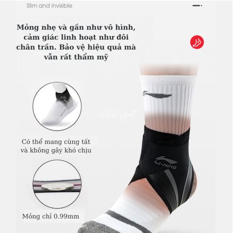 Băng quấn bảo vệ mắt cá chân, khớp cổ chân LI-NING giúp bảo vệ khớp phục hồi chấn thương mã  LDEU157