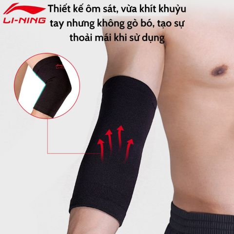Băng Bảo Vệ Khuỷu Tay LI-NING Chống Trượt - Bảo Vệ Khớp Khi Chơi Cầu Lông, Bóng Rổ, Thể Thao Hạn Chế Chấn Thương Mã AQAH252-1