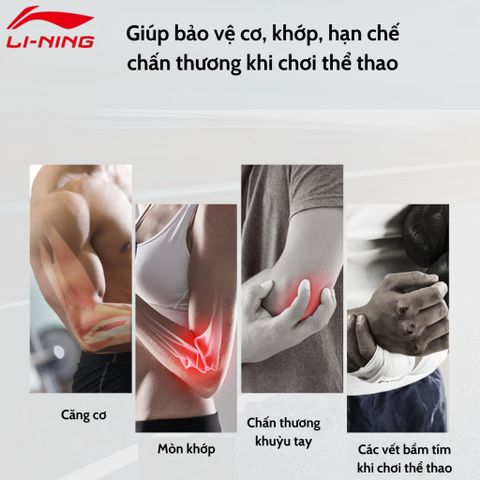 Băng Bảo Vệ Khuỷu Tay LI-NING Chống Trượt - Bảo Vệ Khớp Khi Chơi Cầu Lông, Bóng Rổ, Thể Thao Hạn Chế Chấn Thương Mã AQAH252-1