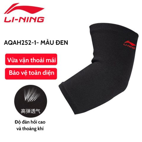 Băng Bảo Vệ Khuỷu Tay LI-NING Chống Trượt - Bảo Vệ Khớp Khi Chơi Cầu Lông, Bóng Rổ, Thể Thao Hạn Chế Chấn Thương Mã AQAH252-1